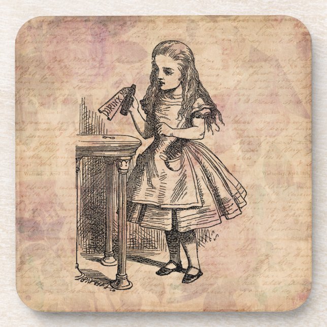 Alice im Wunderland Drink Me Flasche Getränkeuntersetzer (Vorderseite)