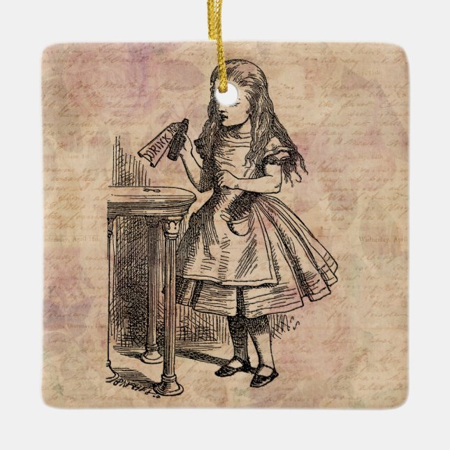 Alice im Wunderland Drink Me Flasche Keramikornament (Vorderseite)
