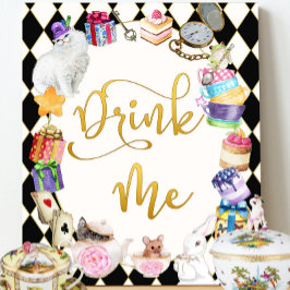 Alice im Wunderland Drink Me Table Sign Poster