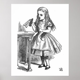 Alice im Wunderland Drink Me Vintager Gothic-Druck Poster