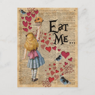 Alice im Wunderland Eat Me Muffin Postkarte
