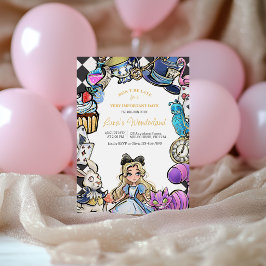 Alice im Wunderland Einladung zum Geburtstag