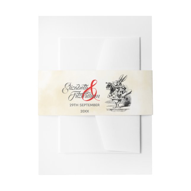 Alice im Wunderland Einladungsbanderole (Vorderseite Beispiel)