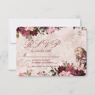 Alice im Wunderland Elegant Wedding UAWG Response RSVP Karte