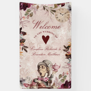 Alice im Wunderland Elegant Wedding Welcome Banner