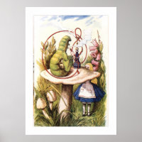Alice im Wunderland erfüllt die Raupe Vintag