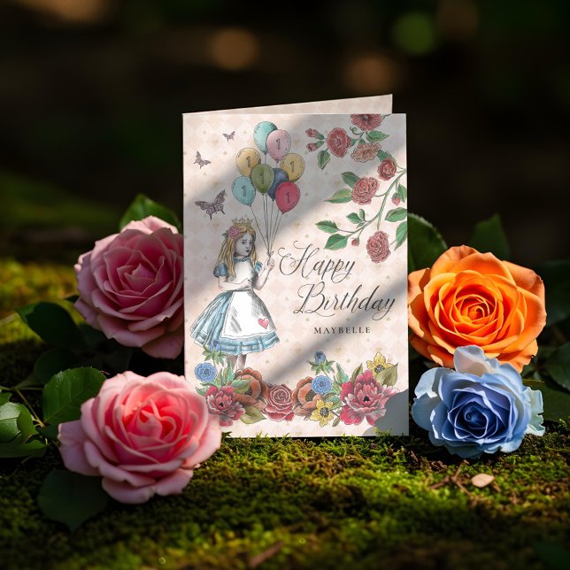Alice im Wunderland Fairytale Happy Birthday Card Karte (Alice in Wonderland Fairytale Happy Birthday Card)