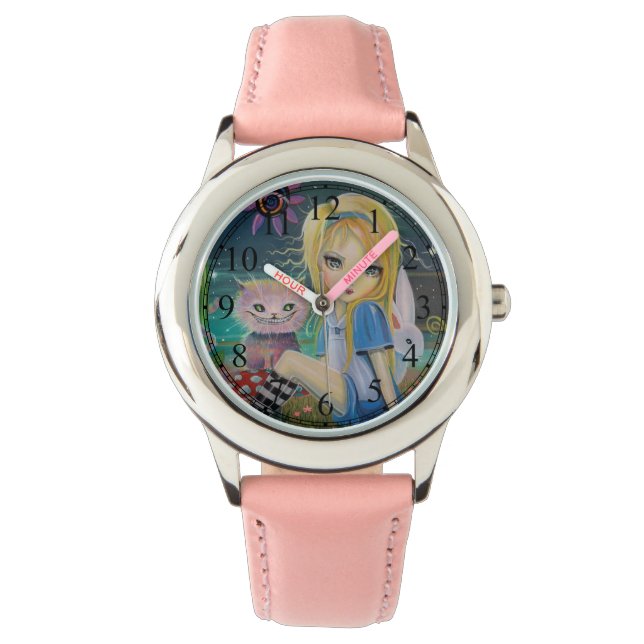 Alice im Wunderland Fairytale Niedlich Girly Watch Armbanduhr (Vorderseite)