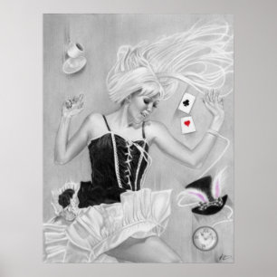 Alice im Wunderland-fallendes Plakat