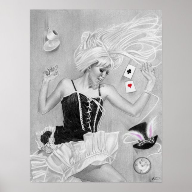 Alice im Wunderland fallendes Poster (Vorne)