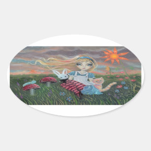 Alice im Wunderland Fantasy Art Aufkleber