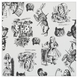 Alice im Wunderland Fantasy-Illustration vintage Stoff