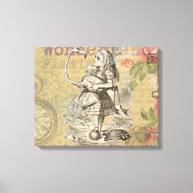 Alice im Wunderland Flamingo Classic Leinwanddruck (Vorderseite)