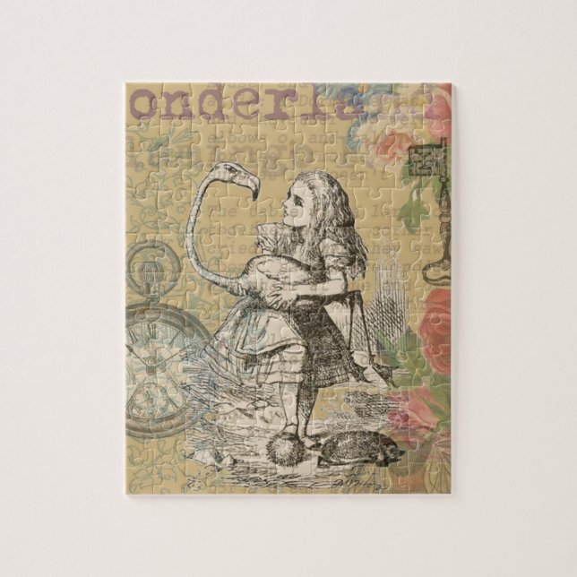 Alice im Wunderland Flamingo Classic Puzzle (Vertikal)