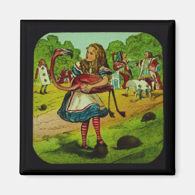 Alice im Wunderland Flamingo Croquet Magnet (Vorne)