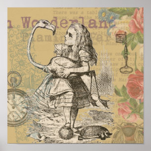 Alice im Wunderland Flamingo Klassiker Poster