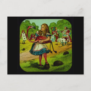 Alice im Wunderland Flamingo Krocket Postkarte