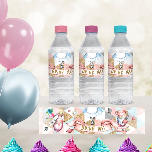 Alice im Wunderland Flasche Wasserflaschenetikett (Von Creator hochgeladen)