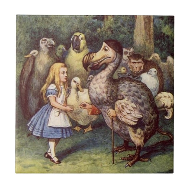 Alice im Wunderland-Fliese, der Dodo Fliese (Vorderseite)