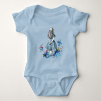 Alice im Wunderland Floral Baby Bodysuit