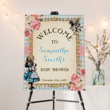 Alice im Wunderland Florale Willkommen Baby Shower