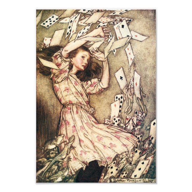Alice im Wunderland Flying Cards Fotodruck (Vorne)