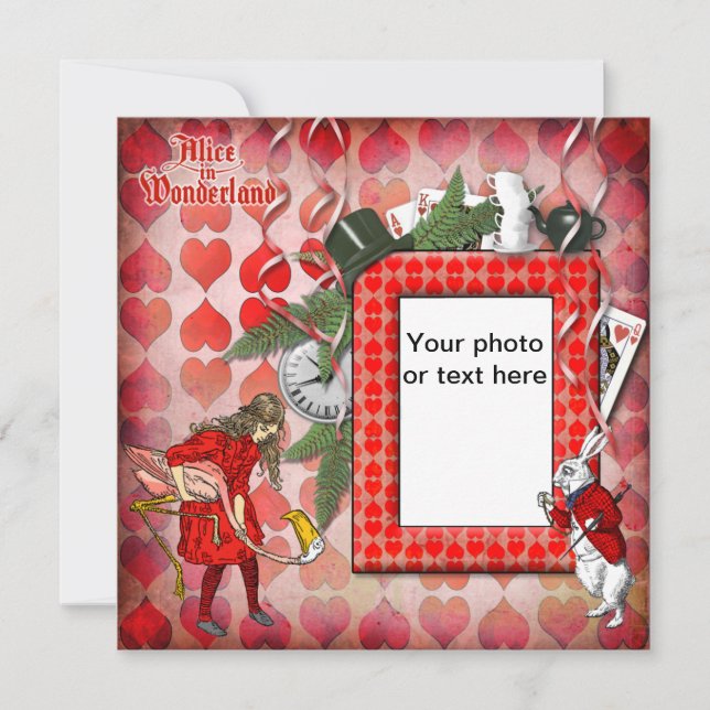 Alice im Wunderland Foto Einladungskarten (Vorderseite)