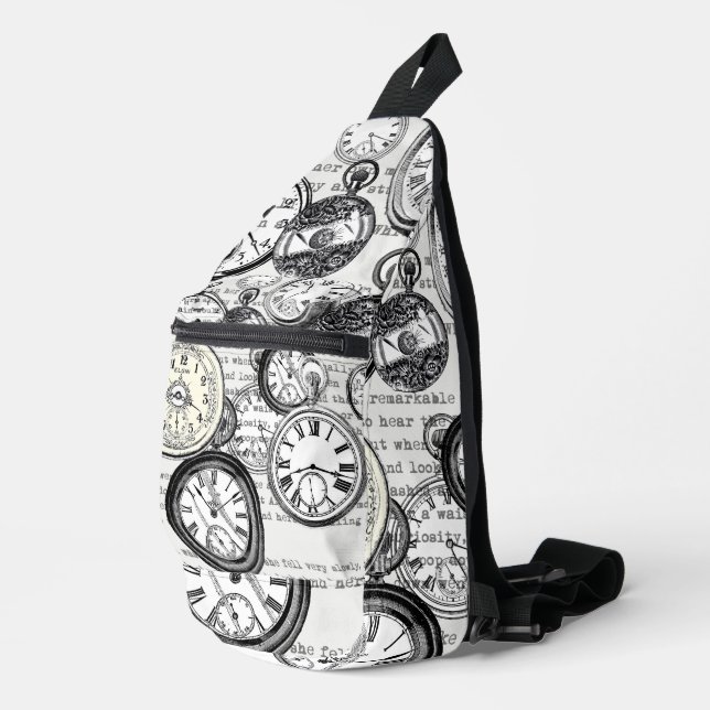 Alice im Wunderland für viktorianische Pocket Watc Crossbody Bag (Rechte Ecke)