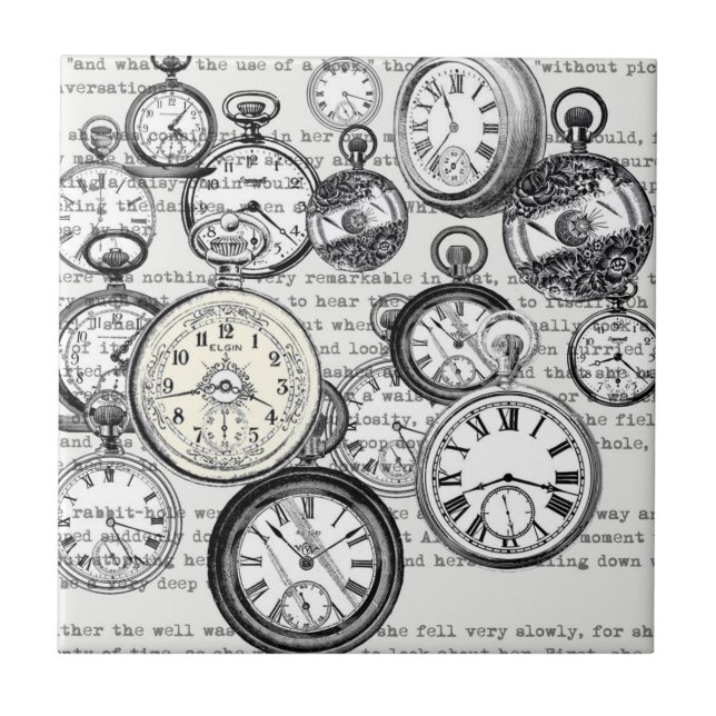 Alice im Wunderland für viktorianische Pocket Watc Fliese (Vorderseite)