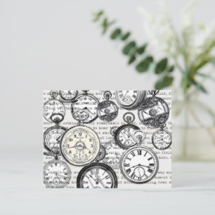 Alice im Wunderland für viktorianische Pocket Watc Postkarte