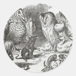 Alice im Wunderland Gather Round Runder Aufkleber