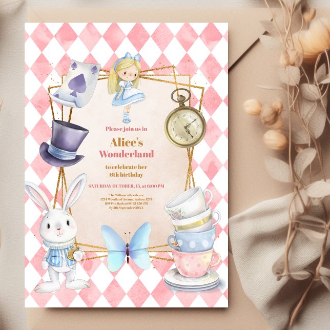 Alice im Wunderland Geburtstag Einladung (Von Creator hochgeladen)
