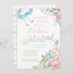 Alice im Wunderland Geburtstag Einladung