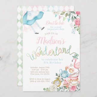 Alice im Wunderland Geburtstag Einladung