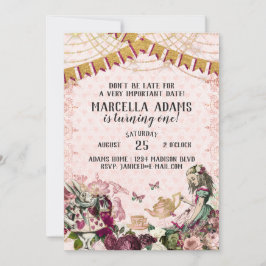 Alice im Wunderland Geburtstag Einladung