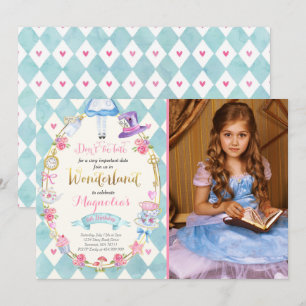 Alice im Wunderland Geburtstag Einladung Tee Party