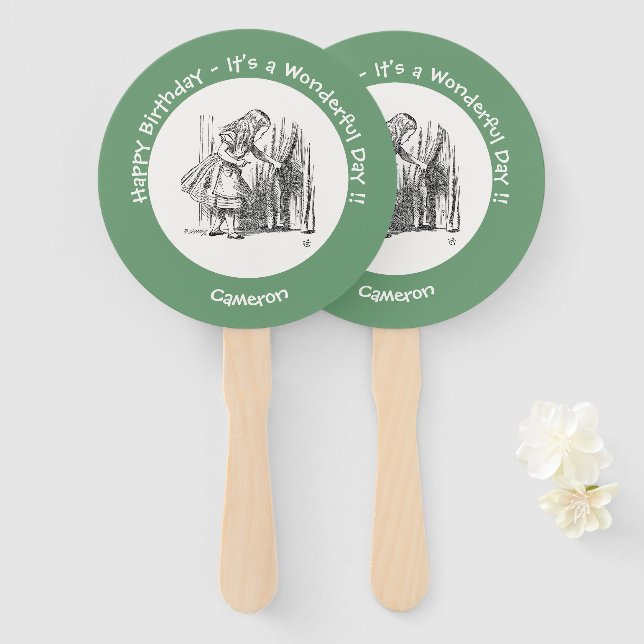 Alice im Wunderland Geburtstag oder sonstige Party Fächer (Vorne und Hinten)