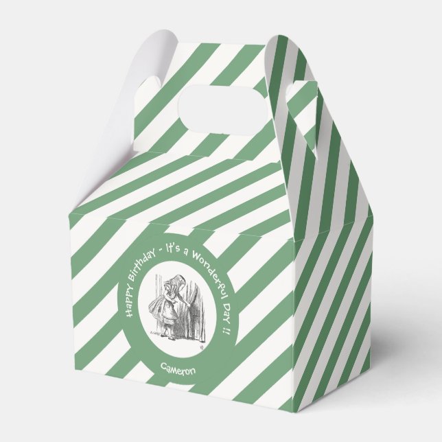 Alice im Wunderland Geburtstag oder sonstige Party Geschenkschachtel (Rückseite)