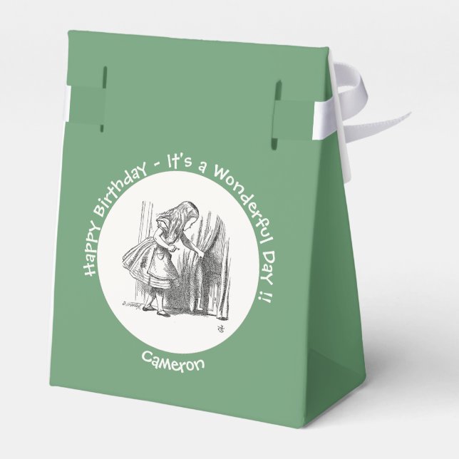 Alice im Wunderland Geburtstag oder sonstige Party Geschenkschachtel (Rückseite)