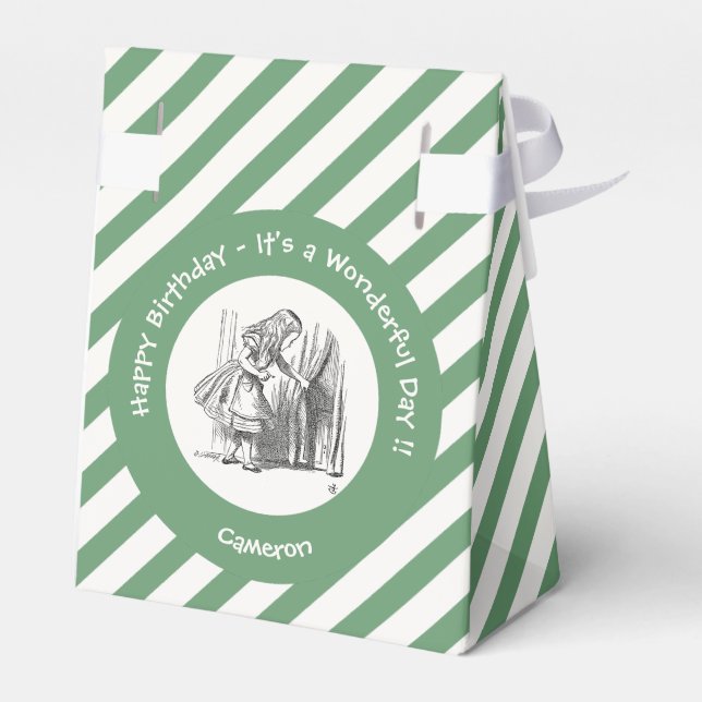 Alice im Wunderland Geburtstag oder sonstige Party Geschenkschachtel (Rückseite)