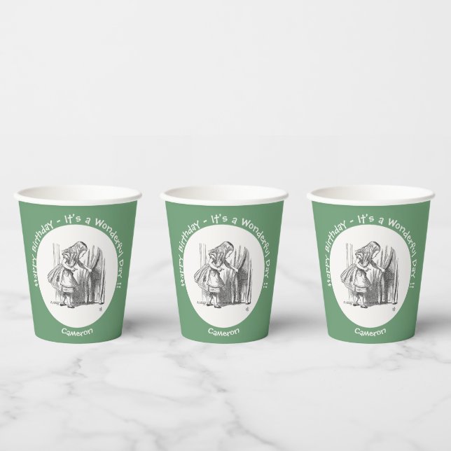 Alice im Wunderland Geburtstag oder sonstige Party Pappbecher (Multi)