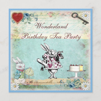 Alice im Wunderland Geburtstag Tee Party Einladung