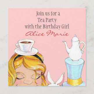 Alice im Wunderland Geburtstag Tee Party Einladung