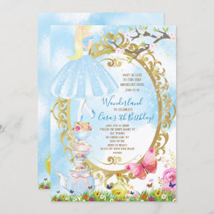 Alice im Wunderland-Geburtstags-Party Einladung