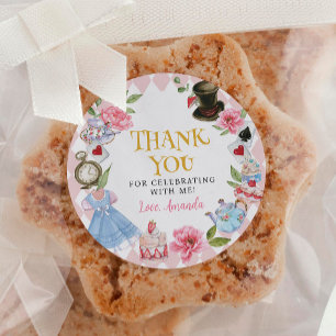 Alice im Wunderland Geburtstagsaufkleber Runder Aufkleber