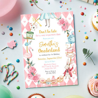 Alice im Wunderland Geburtstagseinladung Einladung