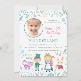 Alice im Wunderland Geburtstagspartei Einladung