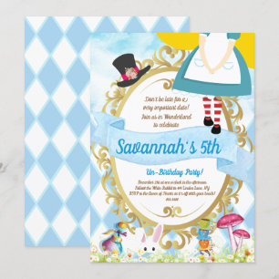 Alice im Wunderland Geburtstagspartei Einladung