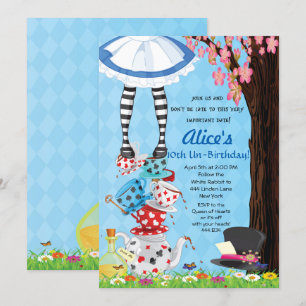 Alice im Wunderland Geburtstagspartei Einladung