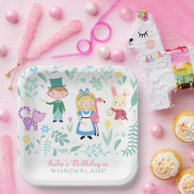 Alice im Wunderland Geburtstagspartei Pappteller (Party)
